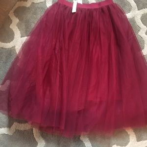 Maroon tulle skirt